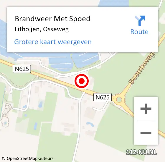 Locatie op kaart van de 112 melding: Brandweer Met Spoed Naar Lithoijen, Osseweg op 7 juli 2019 17:30