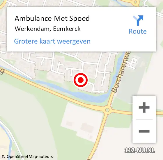 Locatie op kaart van de 112 melding: Ambulance Met Spoed Naar Werkendam, Eemkerck op 7 juli 2019 19:59