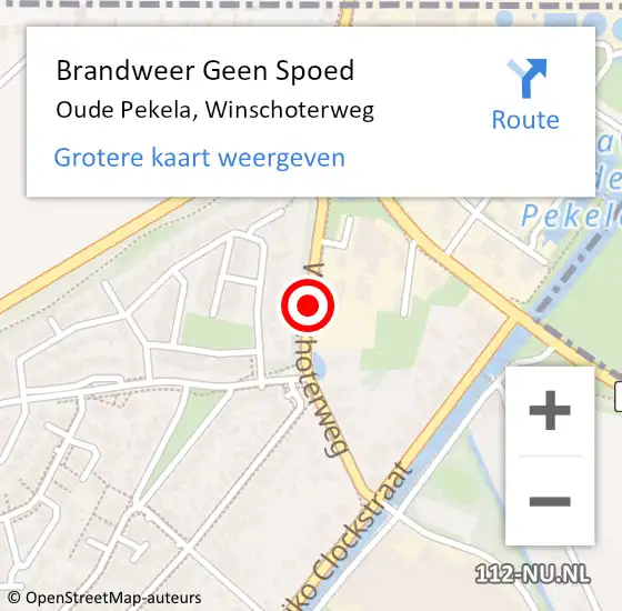 Locatie op kaart van de 112 melding: Brandweer Geen Spoed Naar Oude Pekela, Winschoterweg op 7 juli 2019 20:24