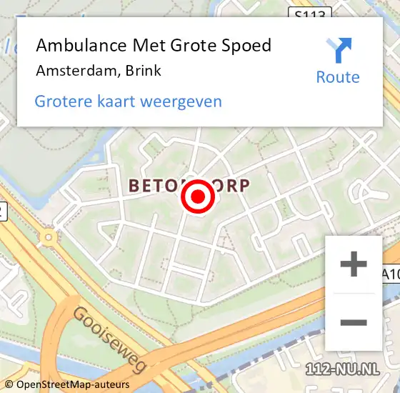 Locatie op kaart van de 112 melding: Ambulance Met Grote Spoed Naar Amsterdam, Brink op 7 juli 2019 20:27