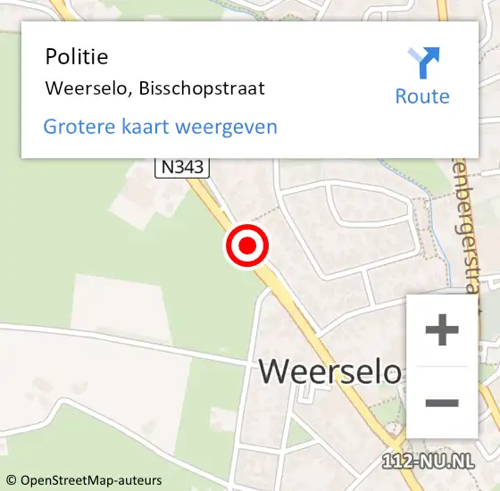 Locatie op kaart van de 112 melding: Politie Weerselo, Bisschopstraat op 7 juli 2019 20:50