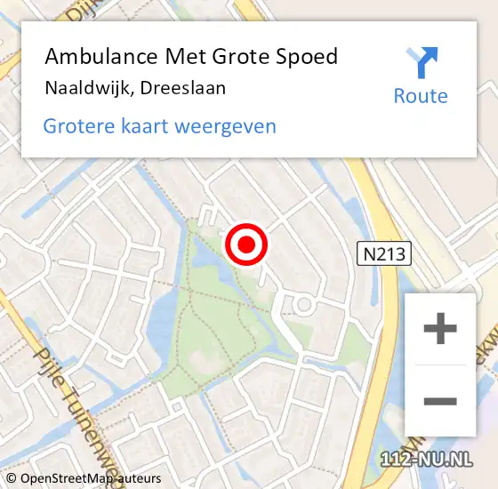 Locatie op kaart van de 112 melding: Ambulance Met Grote Spoed Naar Naaldwijk, Dreeslaan op 8 juli 2019 02:26