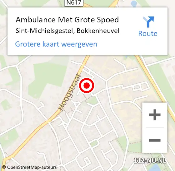 Locatie op kaart van de 112 melding: Ambulance Met Grote Spoed Naar Sint-Michielsgestel, Bokkenheuvel op 8 juli 2019 04:53