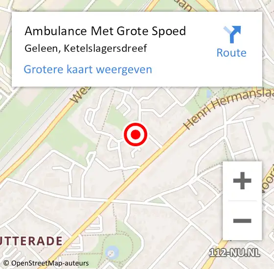 Locatie op kaart van de 112 melding: Ambulance Met Grote Spoed Naar Geleen, Ketelslagersdreef op 6 april 2014 23:48