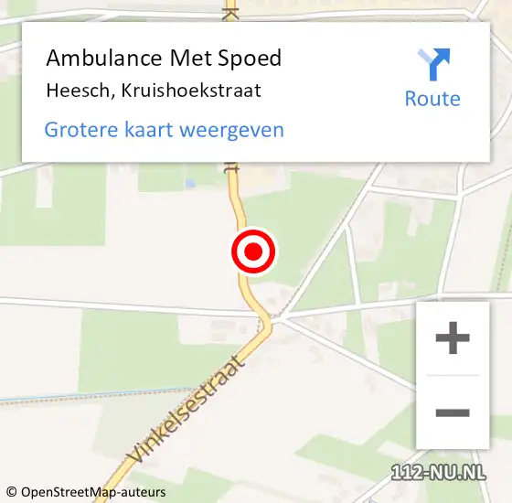 Locatie op kaart van de 112 melding: Ambulance Met Spoed Naar Heesch, Kruishoekstraat op 8 juli 2019 06:58