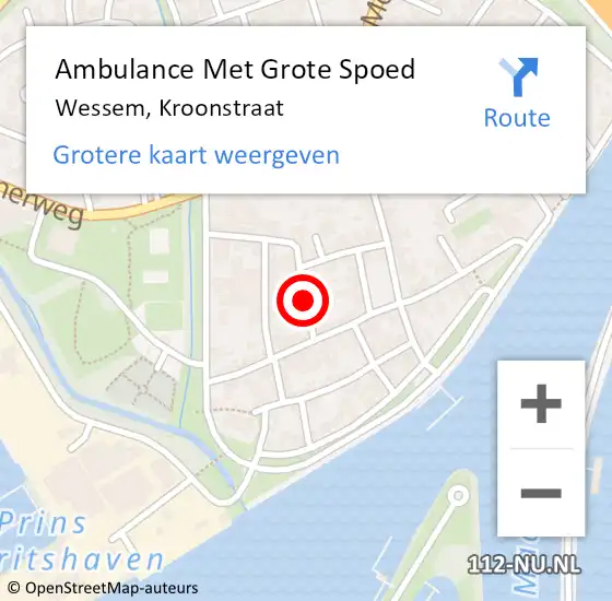 Locatie op kaart van de 112 melding: Ambulance Met Grote Spoed Naar Wessem, Kroonstraat op 8 juli 2019 07:25