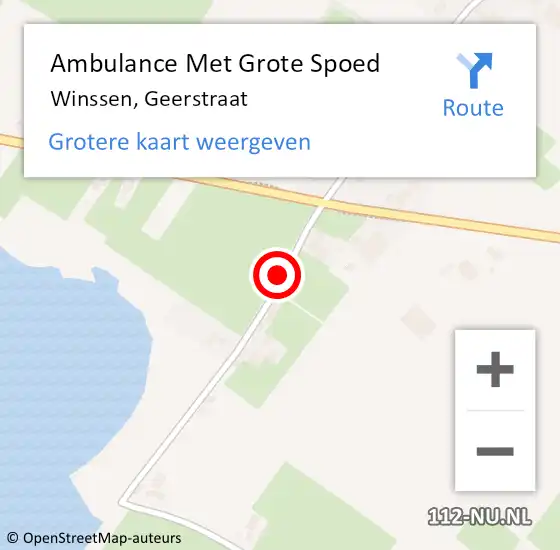 Locatie op kaart van de 112 melding: Ambulance Met Grote Spoed Naar Winssen, Geerstraat op 8 juli 2019 08:09