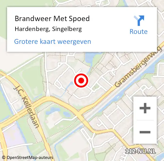 Locatie op kaart van de 112 melding: Brandweer Met Spoed Naar Hardenberg, Singelberg op 8 juli 2019 09:07