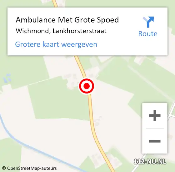 Locatie op kaart van de 112 melding: Ambulance Met Grote Spoed Naar Wichmond, Lankhorsterstraat op 8 juli 2019 09:42