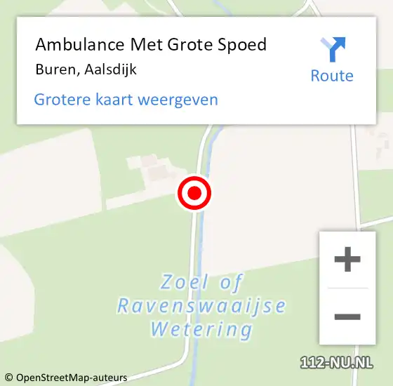 Locatie op kaart van de 112 melding: Ambulance Met Grote Spoed Naar Buren, Aalsdijk op 8 juli 2019 10:06