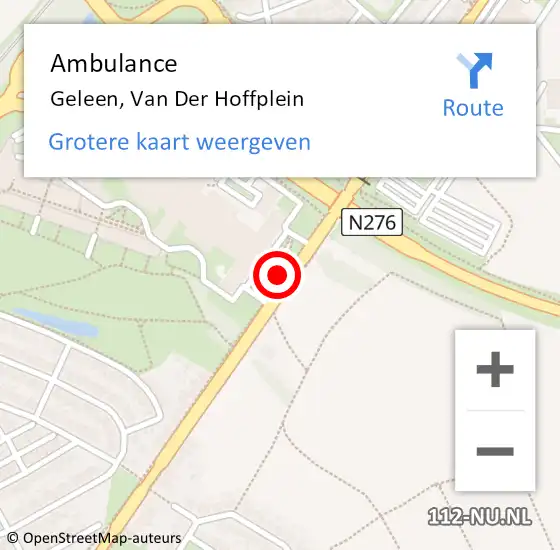 Locatie op kaart van de 112 melding: Ambulance Geleen, Van Der Hoffplein op 8 juli 2019 10:44