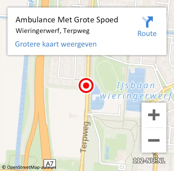 Locatie op kaart van de 112 melding: Ambulance Met Grote Spoed Naar Wieringerwerf, Terpweg op 8 juli 2019 11:34