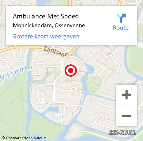 Locatie op kaart van de 112 melding: Ambulance Met Spoed Naar Monnickendam, Ossenvenne op 8 juli 2019 14:01