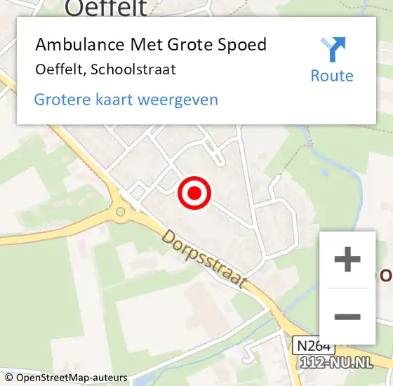 Locatie op kaart van de 112 melding: Ambulance Met Grote Spoed Naar Oeffelt, Schoolstraat op 8 juli 2019 15:23