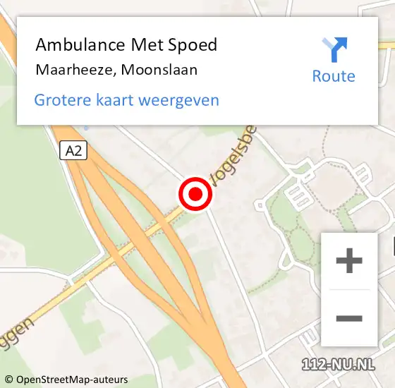 Locatie op kaart van de 112 melding: Ambulance Met Spoed Naar Maarheeze, Moonslaan op 8 juli 2019 16:03