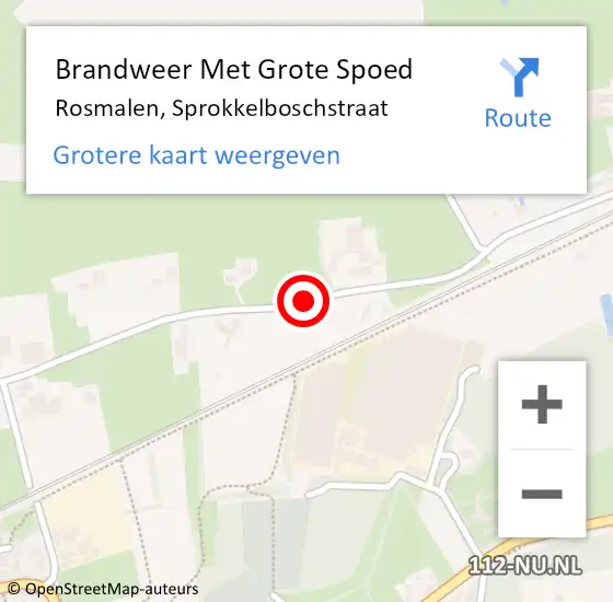 Locatie op kaart van de 112 melding: Brandweer Met Grote Spoed Naar Rosmalen, Sprokkelboschstraat op 8 juli 2019 16:16
