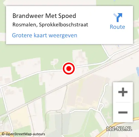 Locatie op kaart van de 112 melding: Brandweer Met Spoed Naar Rosmalen, Sprokkelboschstraat op 8 juli 2019 16:45