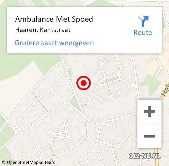 Locatie op kaart van de 112 melding: Ambulance Met Spoed Naar Haaren, Kantstraat op 8 juli 2019 16:49