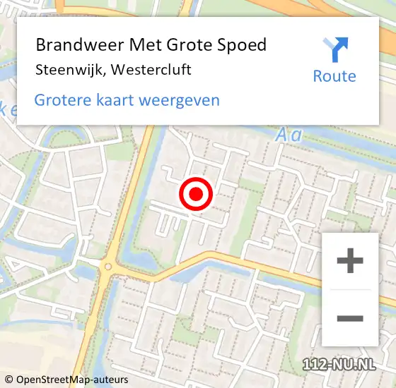 Locatie op kaart van de 112 melding: Brandweer Met Grote Spoed Naar Steenwijk, Westercluft op 8 juli 2019 18:04