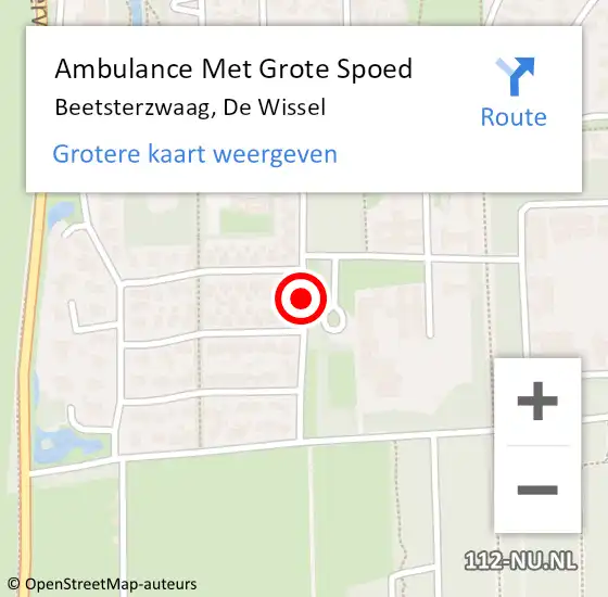 Locatie op kaart van de 112 melding: Ambulance Met Grote Spoed Naar Beetsterzwaag, De Wissel op 8 juli 2019 18:25