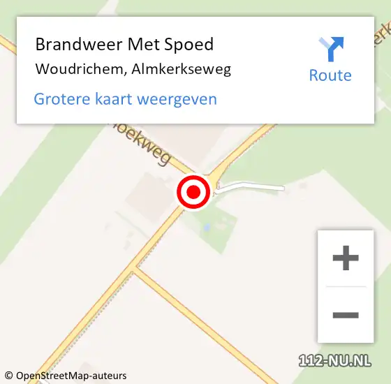 Locatie op kaart van de 112 melding: Brandweer Met Spoed Naar Woudrichem, Almkerkseweg op 8 juli 2019 20:33