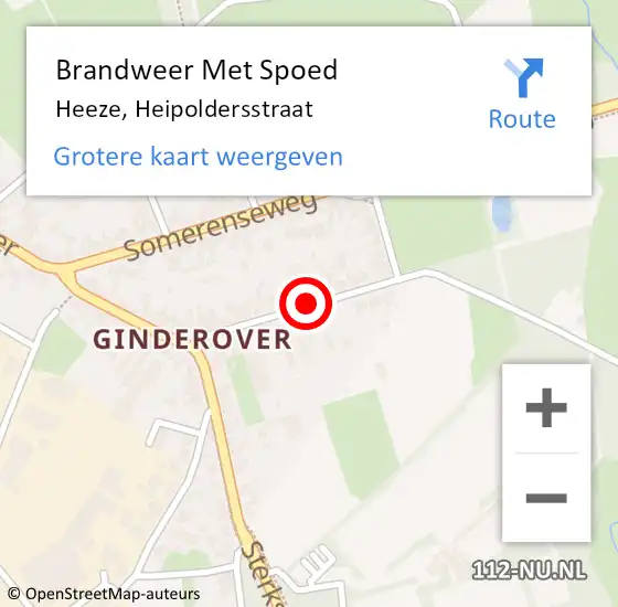 Locatie op kaart van de 112 melding: Brandweer Met Spoed Naar Heeze, Heipoldersstraat op 8 juli 2019 20:39