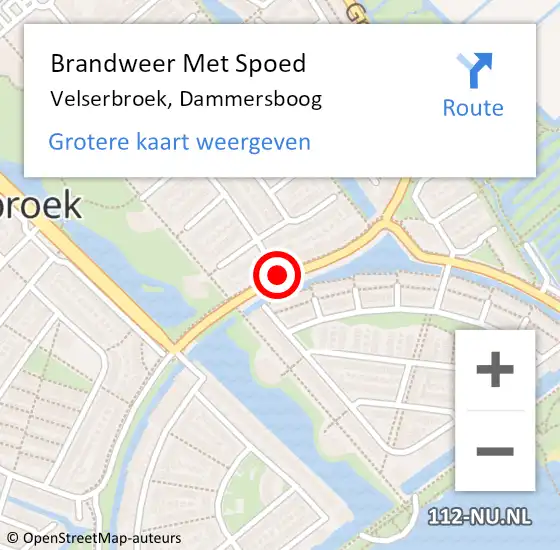 Locatie op kaart van de 112 melding: Brandweer Met Spoed Naar Velserbroek, Dammersboog op 8 juli 2019 21:20