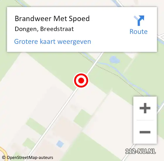 Locatie op kaart van de 112 melding: Brandweer Met Spoed Naar Dongen, Breedstraat op 8 juli 2019 22:12