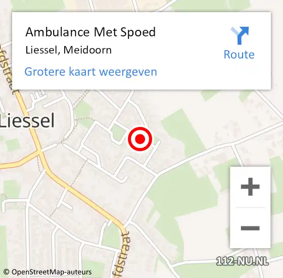 Locatie op kaart van de 112 melding: Ambulance Met Spoed Naar Liessel, Meidoorn op 8 juli 2019 23:54