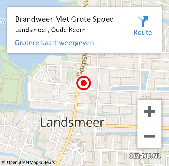 Locatie op kaart van de 112 melding: Brandweer Met Grote Spoed Naar Landsmeer, Oude Keern op 9 juli 2019 00:07