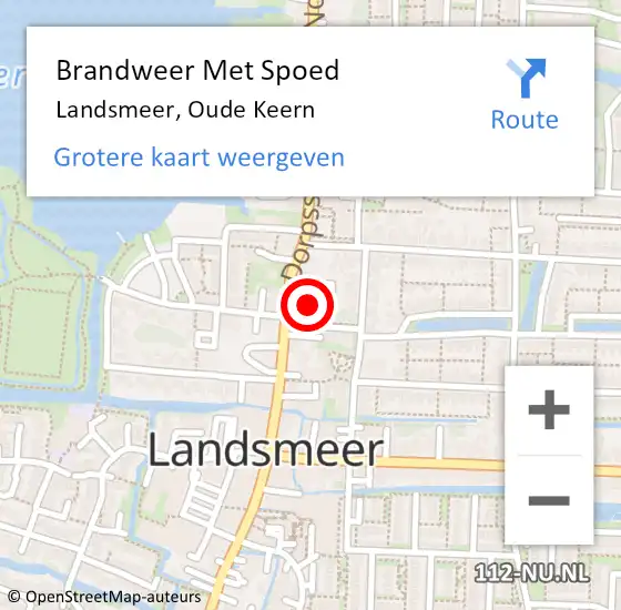 Locatie op kaart van de 112 melding: Brandweer Met Spoed Naar Landsmeer, Oude Keern op 9 juli 2019 00:12