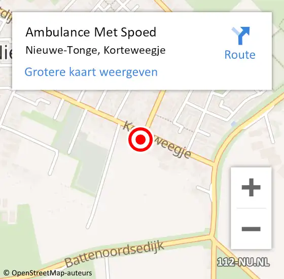 Locatie op kaart van de 112 melding: Ambulance Met Spoed Naar Nieuwe-Tonge, Korteweegje op 7 april 2014 04:28