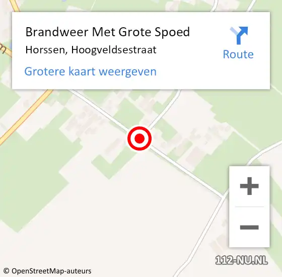 Locatie op kaart van de 112 melding: Brandweer Met Grote Spoed Naar Horssen, Hoogveldsestraat op 9 juli 2019 08:03