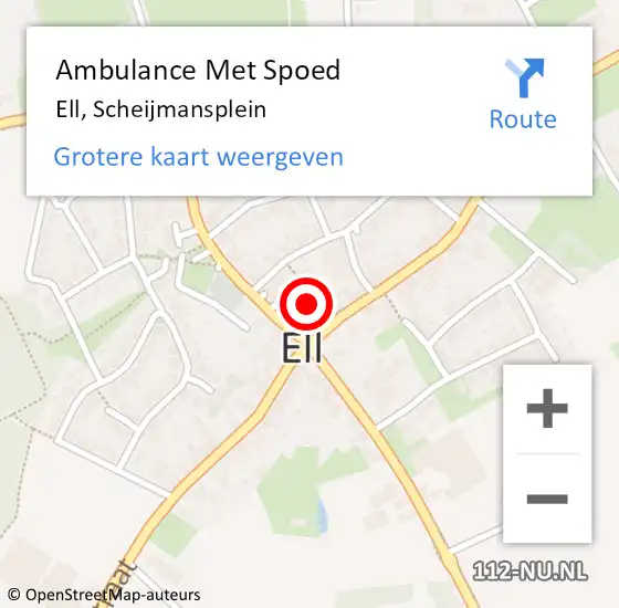 Locatie op kaart van de 112 melding: Ambulance Met Spoed Naar Ell, Scheijmansplein op 9 juli 2019 08:35