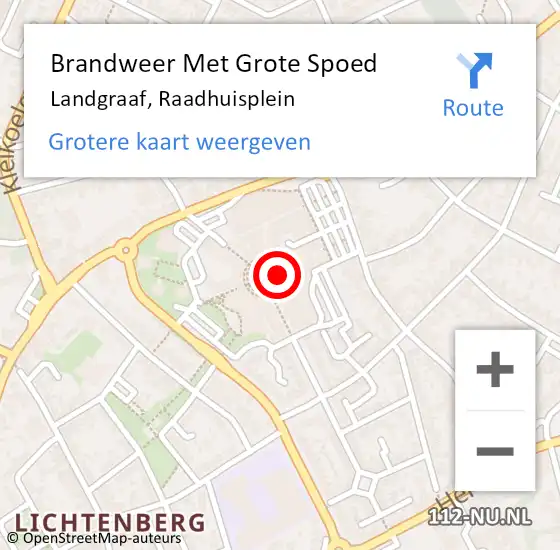 Locatie op kaart van de 112 melding: Brandweer Met Grote Spoed Naar Landgraaf, Raadhuisplein op 9 juli 2019 09:07