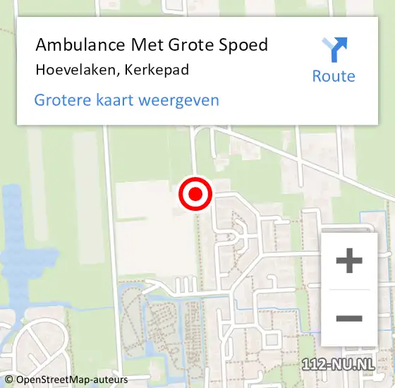 Locatie op kaart van de 112 melding: Ambulance Met Grote Spoed Naar Hoevelaken, Kerkepad op 9 juli 2019 09:08