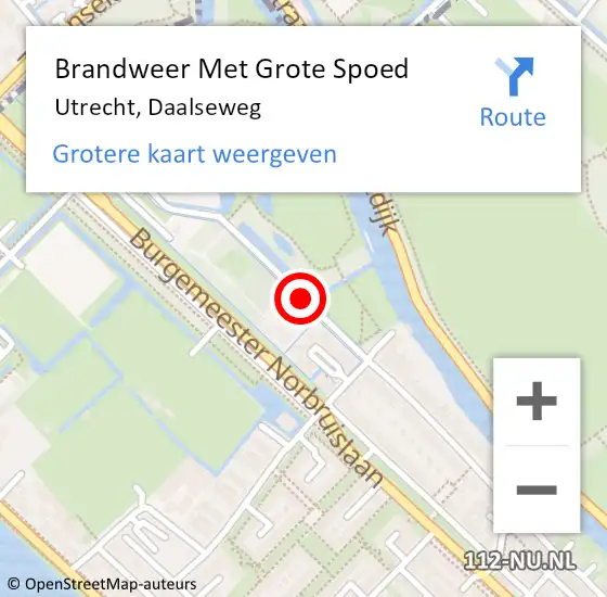 Locatie op kaart van de 112 melding: Brandweer Met Grote Spoed Naar Utrecht, Daalseweg op 9 juli 2019 09:45