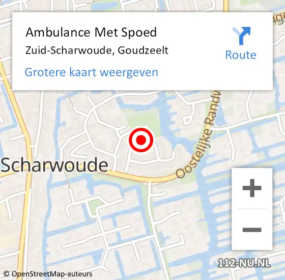 Locatie op kaart van de 112 melding: Ambulance Met Spoed Naar Zuid-Scharwoude, Goudzeelt op 9 juli 2019 10:05