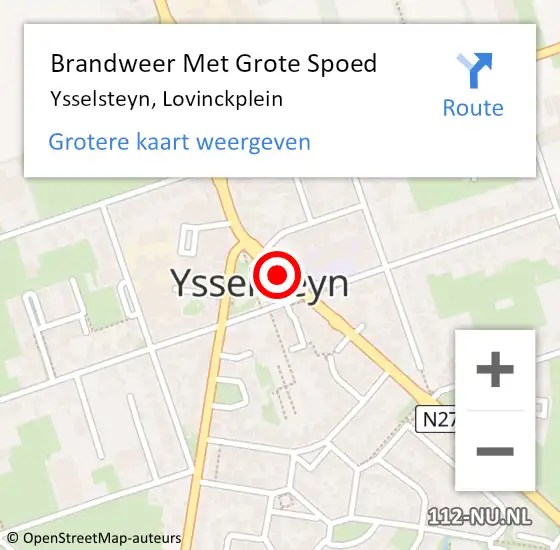 Locatie op kaart van de 112 melding: Brandweer Met Grote Spoed Naar Ysselsteyn, Lovinckplein op 9 juli 2019 11:39