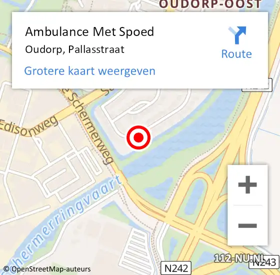 Locatie op kaart van de 112 melding: Ambulance Met Spoed Naar Oudorp, Pallasstraat op 7 april 2014 06:41