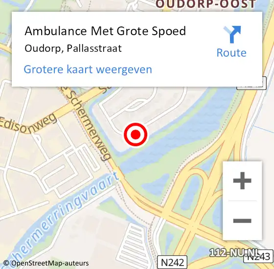 Locatie op kaart van de 112 melding: Ambulance Met Grote Spoed Naar Oudorp, Pallasstraat op 7 april 2014 06:44