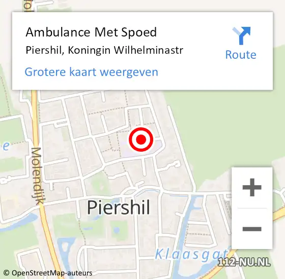 Locatie op kaart van de 112 melding: Ambulance Met Spoed Naar Piershil, Koningin Wilhelminastr op 9 juli 2019 12:47