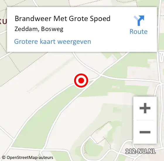 Locatie op kaart van de 112 melding: Brandweer Met Grote Spoed Naar Zeddam, Bosweg op 9 juli 2019 13:31