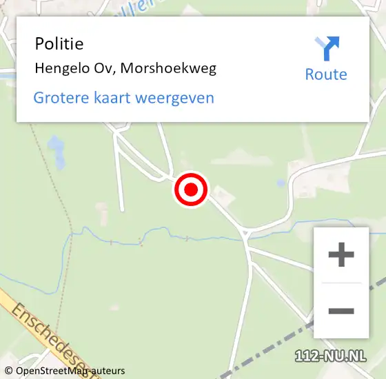 Locatie op kaart van de 112 melding: Politie Hengelo Ov, Morshoekweg op 9 juli 2019 14:45