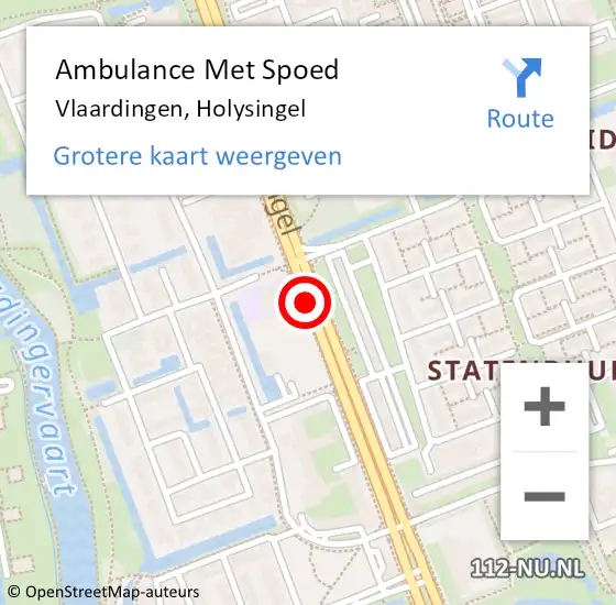 Locatie op kaart van de 112 melding: Ambulance Met Spoed Naar Vlaardingen, Holysingel op 9 juli 2019 15:59