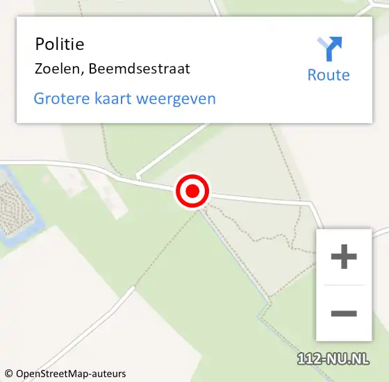 Locatie op kaart van de 112 melding: Politie Zoelen, Beemdsestraat op 9 juli 2019 19:03