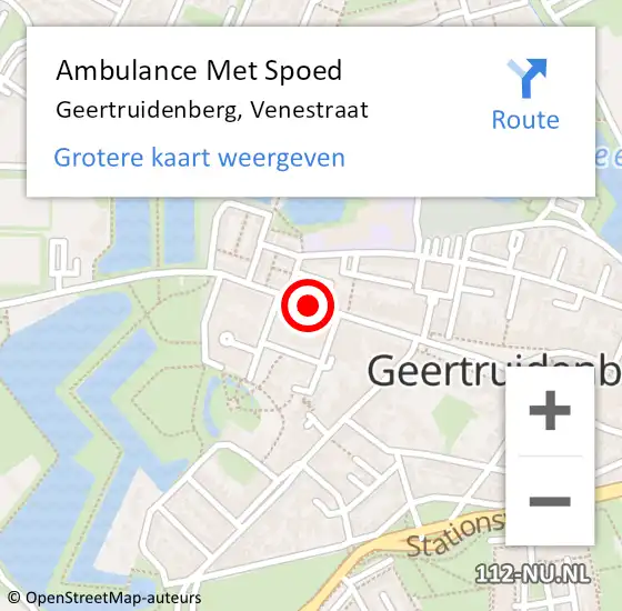 Locatie op kaart van de 112 melding: Ambulance Met Spoed Naar Geertruidenberg, Venestraat op 9 juli 2019 19:10