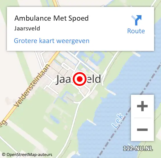 Locatie op kaart van de 112 melding: Ambulance Met Spoed Naar Jaarsveld op 9 juli 2019 19:56