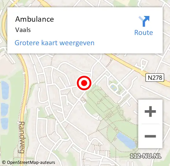 Locatie op kaart van de 112 melding: Ambulance Vaals op 9 juli 2019 20:28