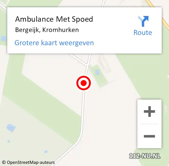 Locatie op kaart van de 112 melding: Ambulance Met Spoed Naar Bergeijk, Kromhurken op 9 juli 2019 20:54